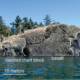 Rosario Head on southwest Fidalgo Islands showing the complex lithology of the Jurassic Vendovi melange. These rocks were originally interpreted to be part of the Fidalgo ophiolite, which is now recognized to be an ophiolitic me- lange containing blocks of argillite, bedded chert, basalt, gabbro, intermedi- ated intrusive rock, and peridotite within a basalt-argillite matrix.